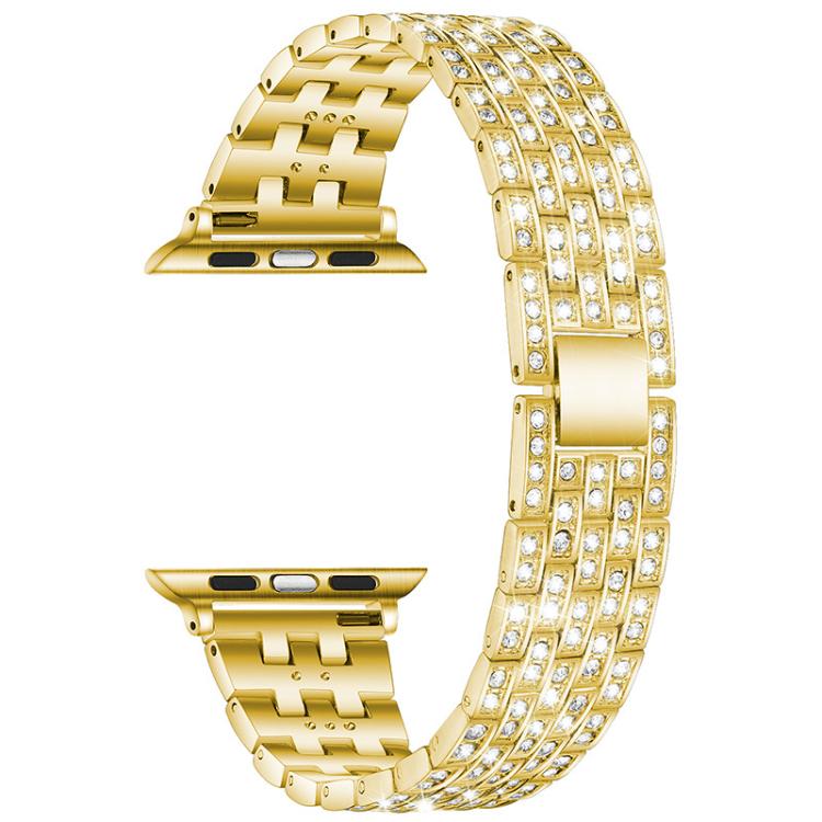 For Apple Watch 42 / 44 / 45 / 46 / 49mm xDfind Five Beads Full Diamond Metal Watch Band