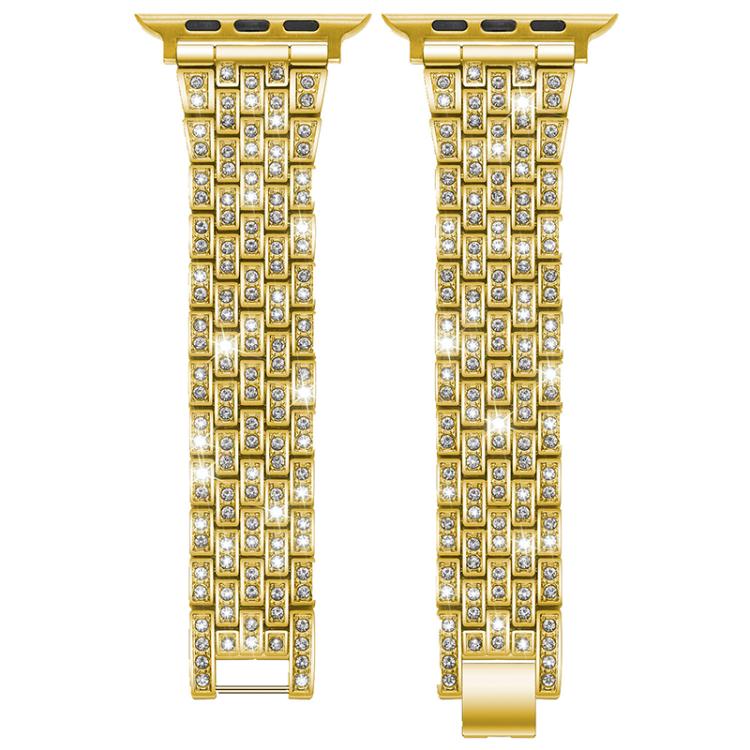 For Apple Watch 42 / 44 / 45 / 46 / 49mm xDfind Five Beads Full Diamond Metal Watch Band