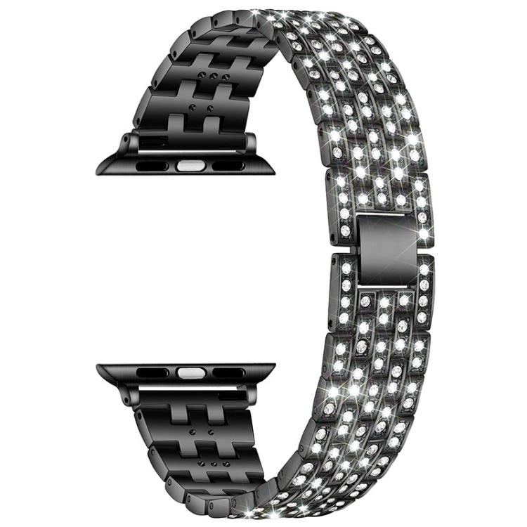 For Apple Watch 38 / 40 / 41 / S10 42mm xDfind Five Beads Full Diamond Metal Watch Band