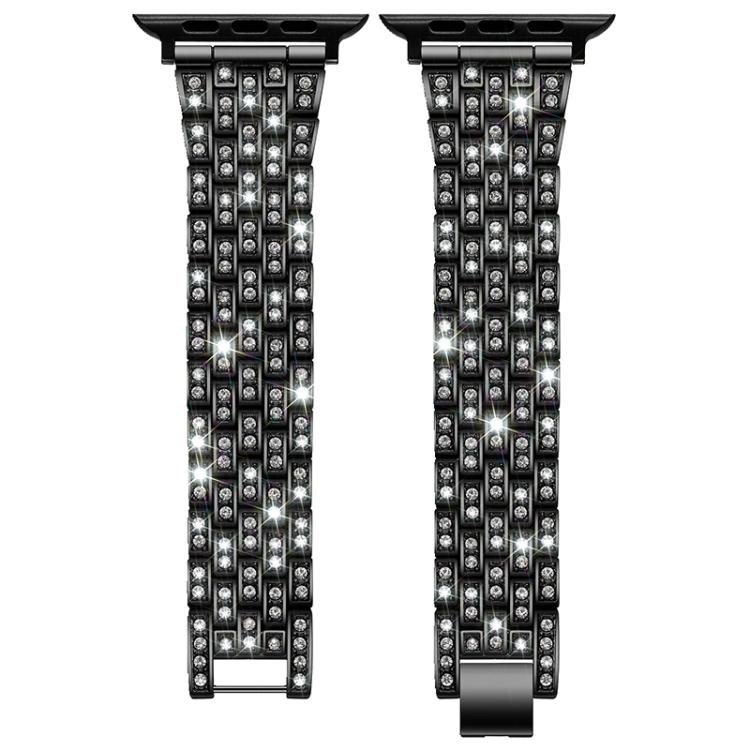 For Apple Watch 38 / 40 / 41 / S10 42mm xDfind Five Beads Full Diamond Metal Watch Band