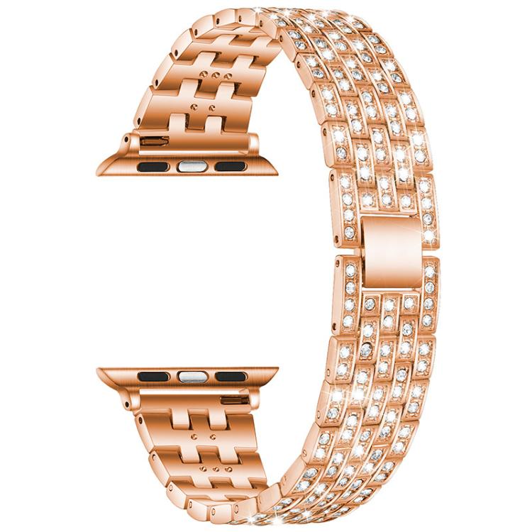For Apple Watch 38 / 40 / 41 / S10 42mm xDfind Five Beads Full Diamond Metal Watch Band