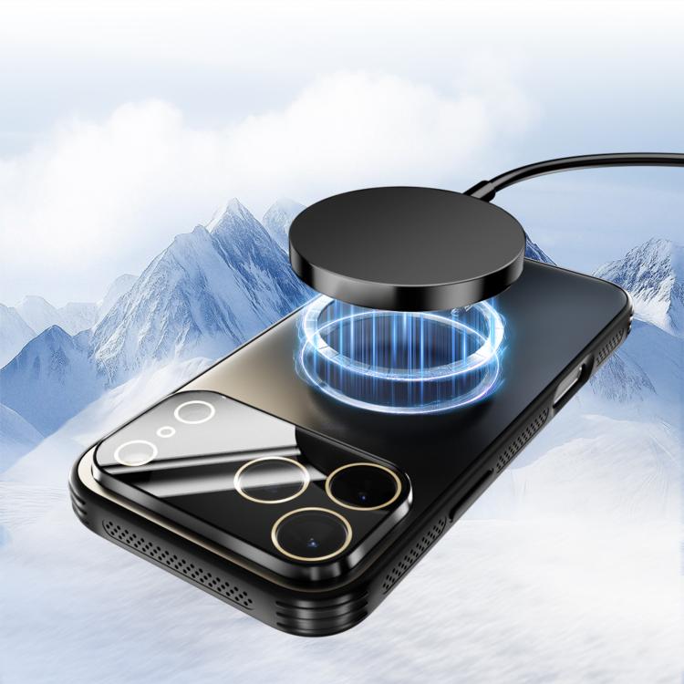 For iPhone 16 Plus ABEEL Heat Dissipation Frosted MagSafe Phone Case with Lens Film