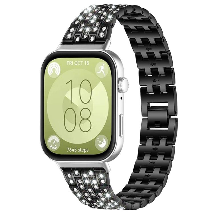 For Huawei Watch Fit4 / Fit4 Pro / Fit3 xDfind Five Beads Full Diamond Metal Watch Band