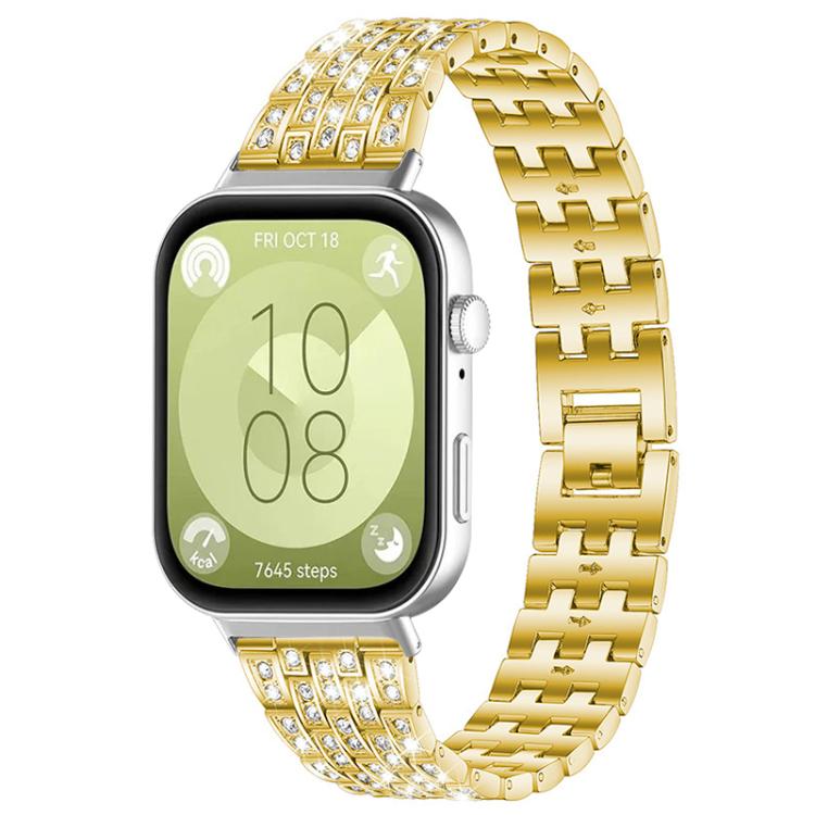 For Huawei Watch Fit4 / Fit4 Pro / Fit3 xDfind Five Beads Full Diamond Metal Watch Band