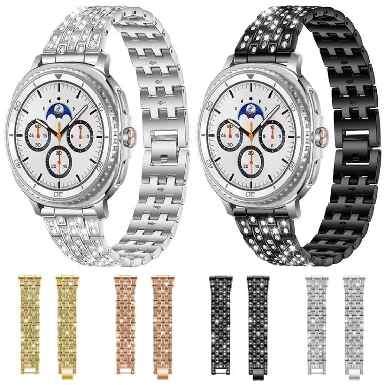 For Samsung Galaxy Watch Ultra/Ultra 2025 xDfind Five Beads Full Diamond Metal Watch Band