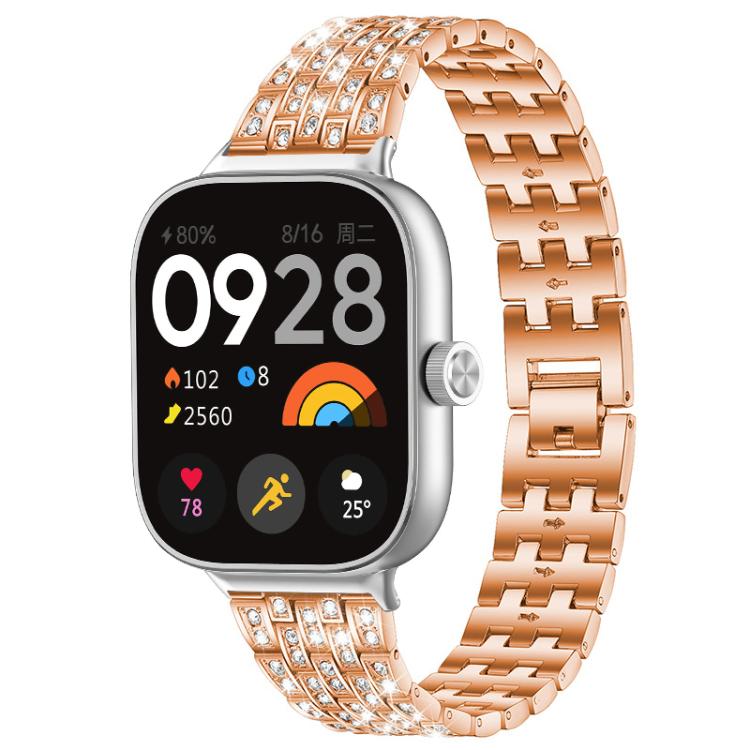 For Xiaomi Band 9 Pro/8 Pro/Redmi Watch6/5/4 xDfind Five Beads Full Diamond Metal Watch Band