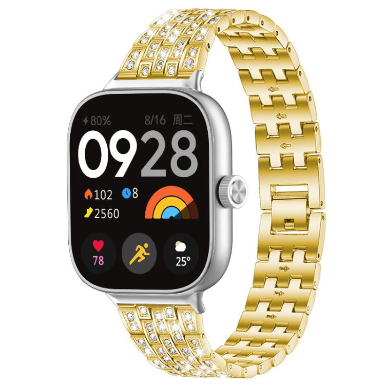 For Xiaomi Band 9 Pro/8 Pro/Redmi Watch6/5/4 xDfind Five Beads Full Diamond Metal Watch Band