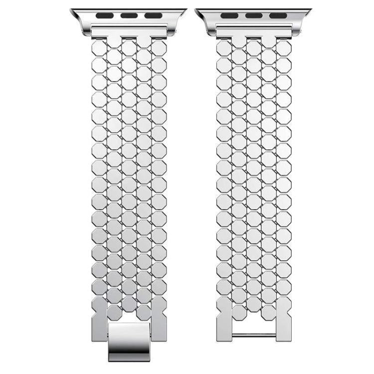 For Apple Watch 38 / 40 / 41 / S11 42mm xDfind Fish Scale Texture Metal Watch Band