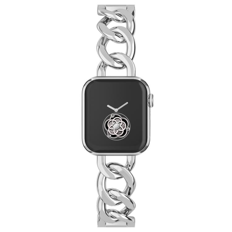 For Apple Watch 42 / 44 / 45 / 46 / 49mm xDfind Denim Chain Metal Watch Band
