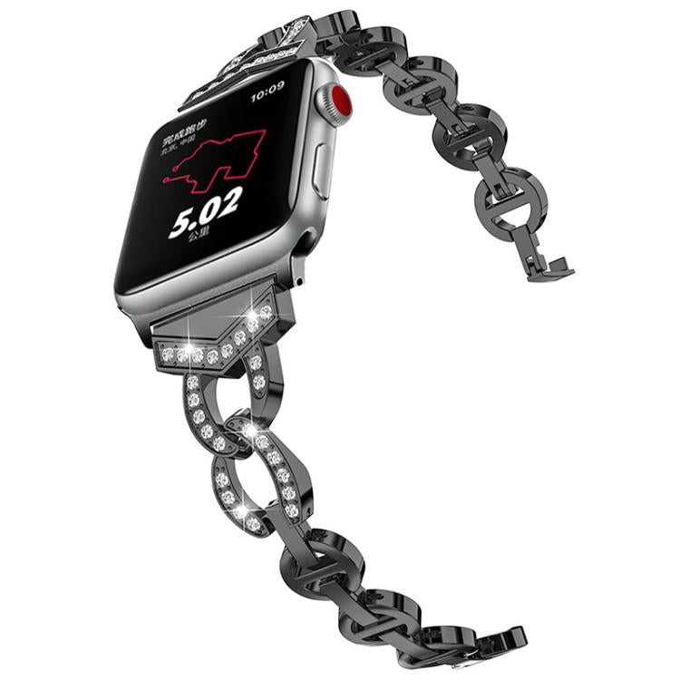 For Apple Watch 38 / 40 / 41 / S10 42mm xDfind Diamond Stainless Steel Watch Band
