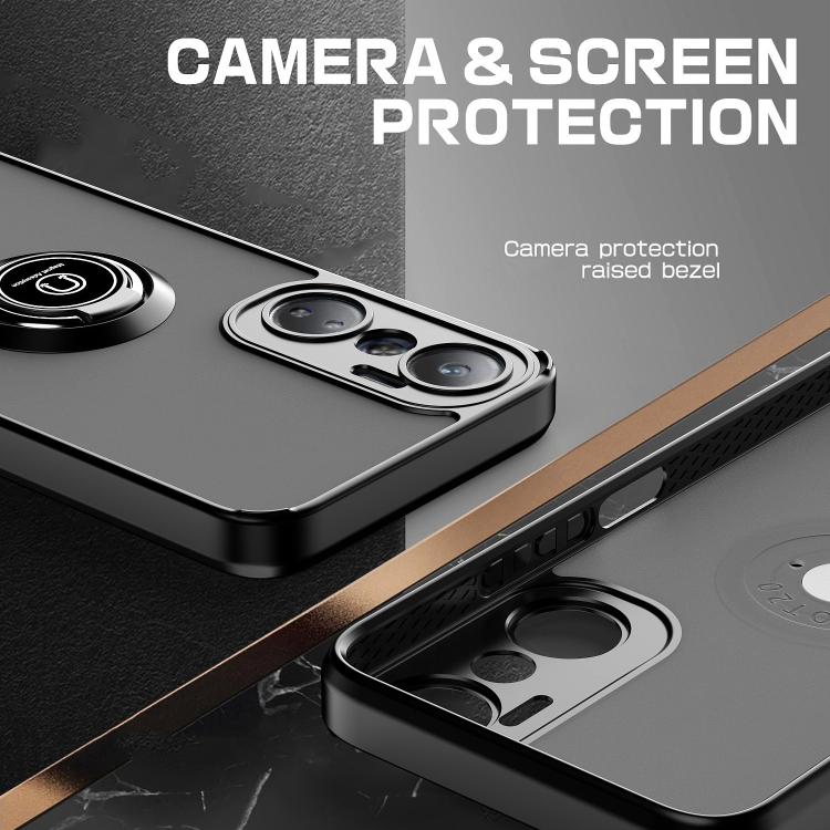 For Infinix Hot 20 Q Shadow 1 Series TPU + PC Phone Case with Ring