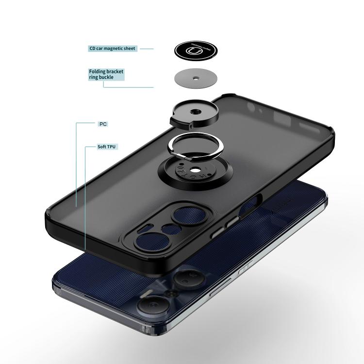 For Infinix Hot 20 Q Shadow 1 Series TPU + PC Phone Case with Ring