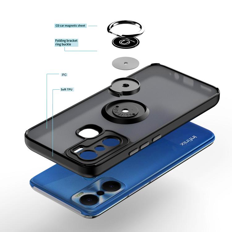 For Infinix Hot 20 Play Q Shadow 1 Series TPU + PC Phone Case with Ring