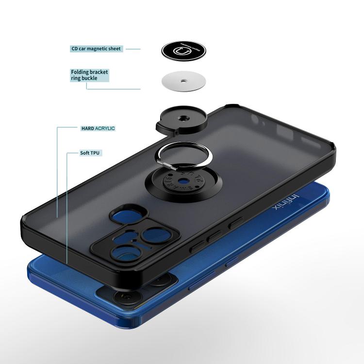For Infinix Smart 6 Plus India Q Shadow 1 Series TPU + PC Phone Case with Ring
