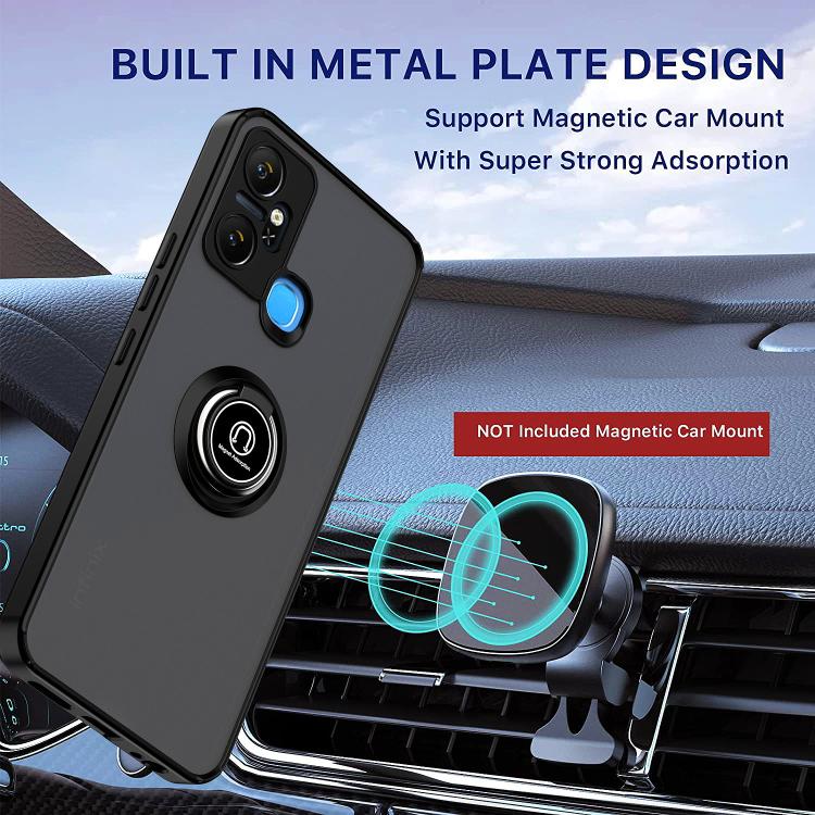For Infinix Smart 6 Plus India Q Shadow 1 Series TPU + PC Phone Case with Ring