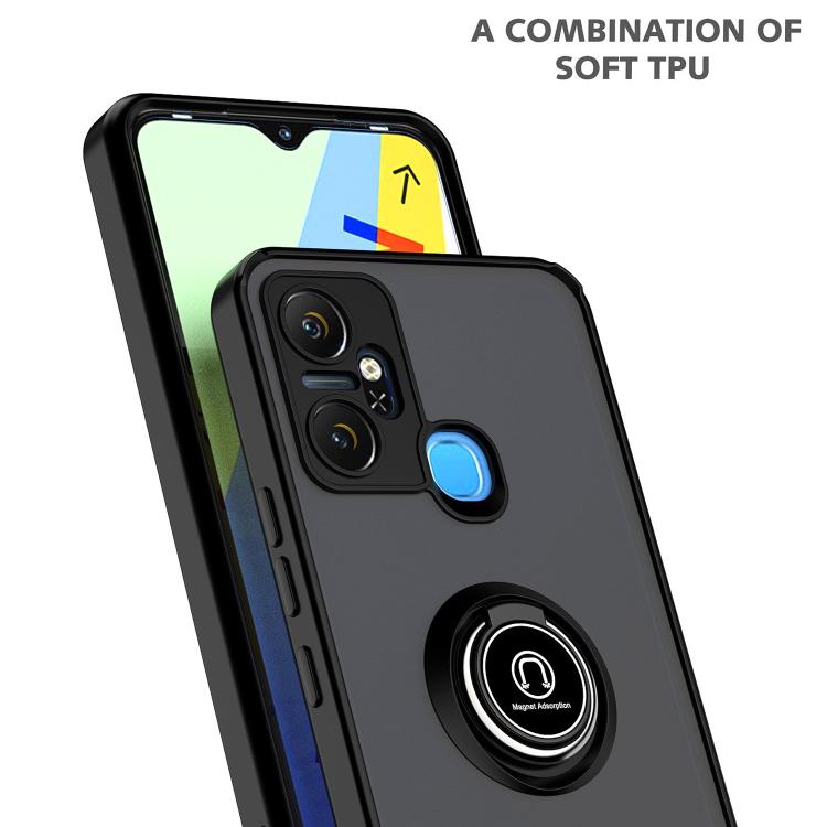 For Infinix Smart 6 Plus India Q Shadow 1 Series TPU + PC Phone Case with Ring