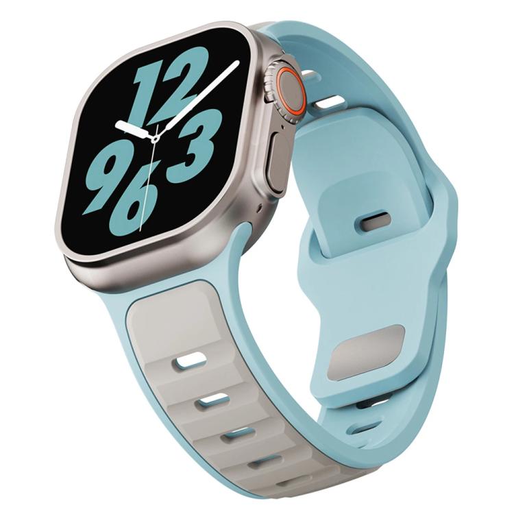 For Apple Watch 46mm / 49mm / 45mm / 44mm Two-color Liquid Silicone Watch Band
