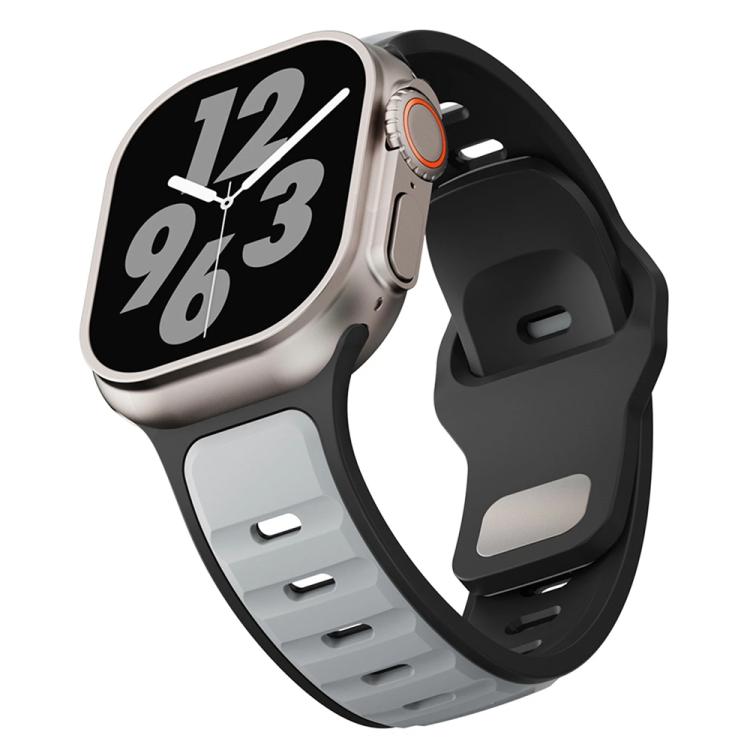 For Apple Watch 46mm / 49mm / 45mm / 44mm Two-color Liquid Silicone Watch Band