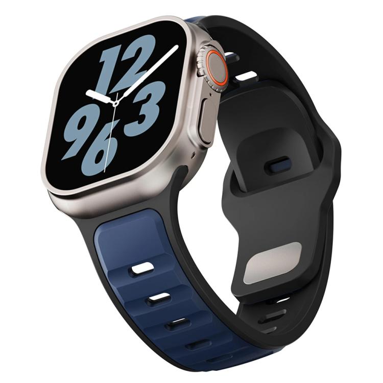 For Apple Watch 46mm / 49mm / 45mm / 44mm Two-color Liquid Silicone Watch Band