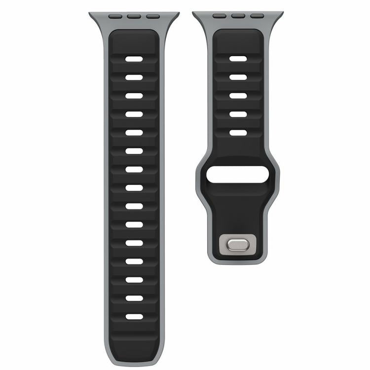 For Apple Watch 46mm / 49mm / 45mm / 44mm Two-color Liquid Silicone Watch Band