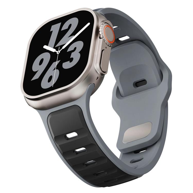For Apple Watch 46mm / 49mm / 45mm / 44mm Two-color Liquid Silicone Watch Band