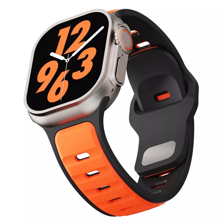 For Apple Watch 46mm / 49mm / 45mm / 44mm Two-color Liquid Silicone Watch Band