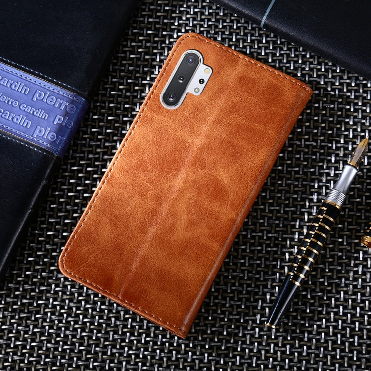 For Samsung Galaxy Note10+ Non-Magnetic Retro Texture Horizontal Flip Leather Case with Holder & Card Slots & Wallet