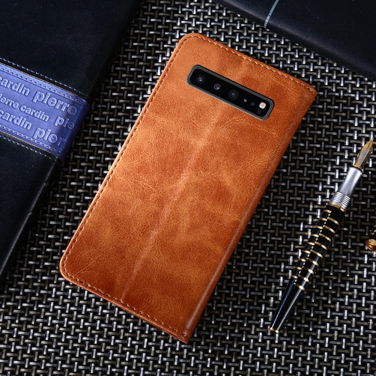 For Samsung Galaxy S10 5G Non-Magnetic Retro Texture Horizontal Flip Leather Case with Holder & Card Slots & Wallet