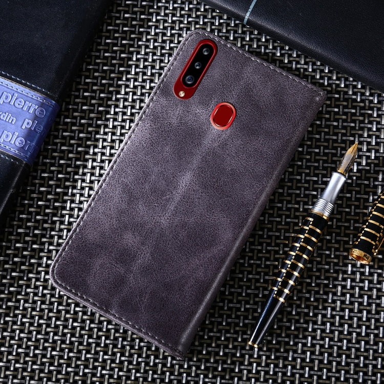 For Samsung Galaxy A20s Non-Magnetic Retro Texture Horizontal Flip Leather Case with Holder & Card Slots & Wallet