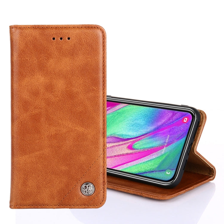 For Samsung Galaxy A70s Non-Magnetic Retro Texture Horizontal Flip Leather Case with Holder & Card Slots & Wallet