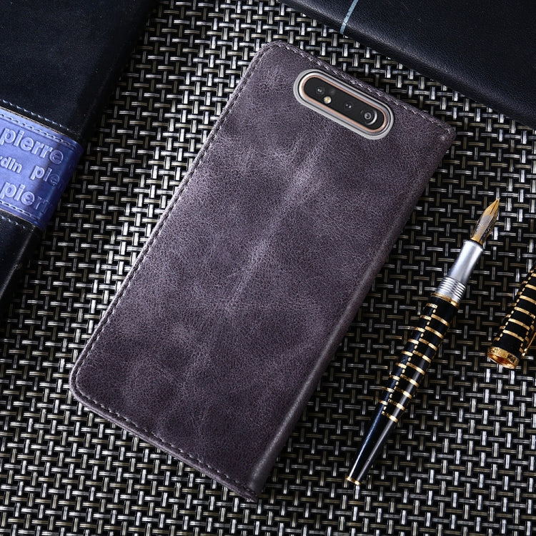 For Samsung Galaxy A80 Non-Magnetic Retro Texture Horizontal Flip Leather Case with Holder & Card Slots & Wallet
