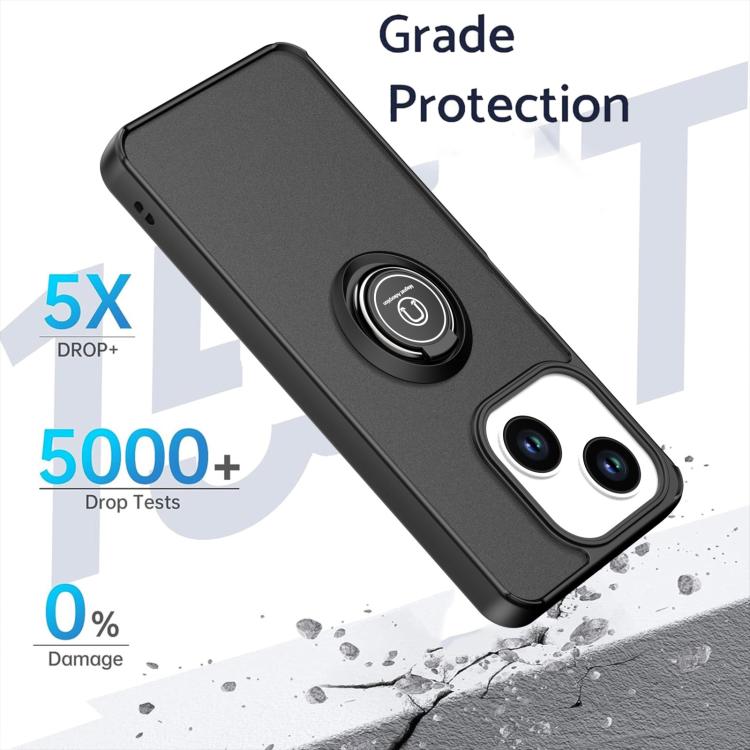 For ZTE Blade A35e Q Shadow 1 Series TPU + PC Phone Case with Ring