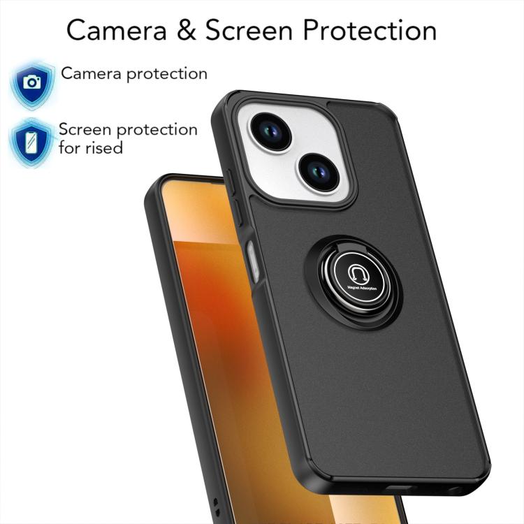 For ZTE Blade A35e Q Shadow 1 Series TPU + PC Phone Case with Ring
