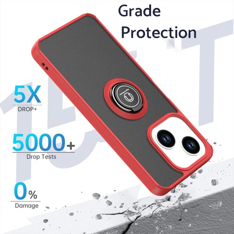 For ZTE Blade A35e Q Shadow 1 Series TPU + PC Phone Case with Ring