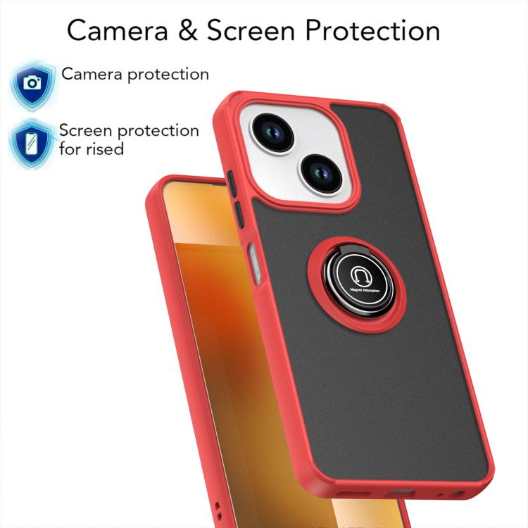 For ZTE Blade A35e Q Shadow 1 Series TPU + PC Phone Case with Ring