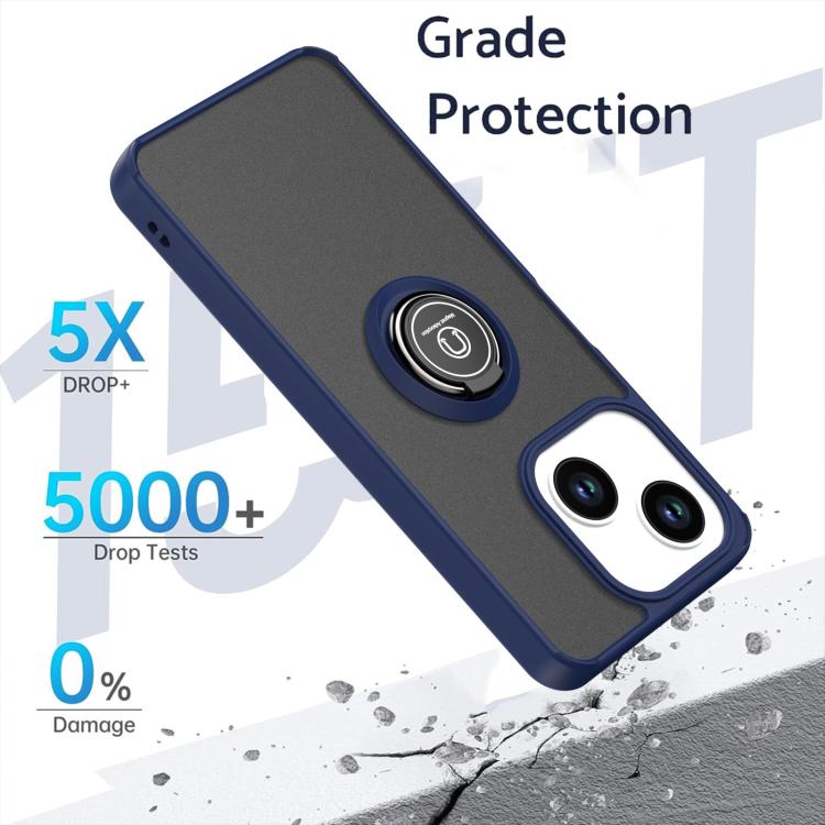 For ZTE Blade A35e Q Shadow 1 Series TPU + PC Phone Case with Ring