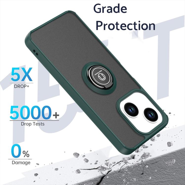 For ZTE Blade A35e Q Shadow 1 Series TPU + PC Phone Case with Ring