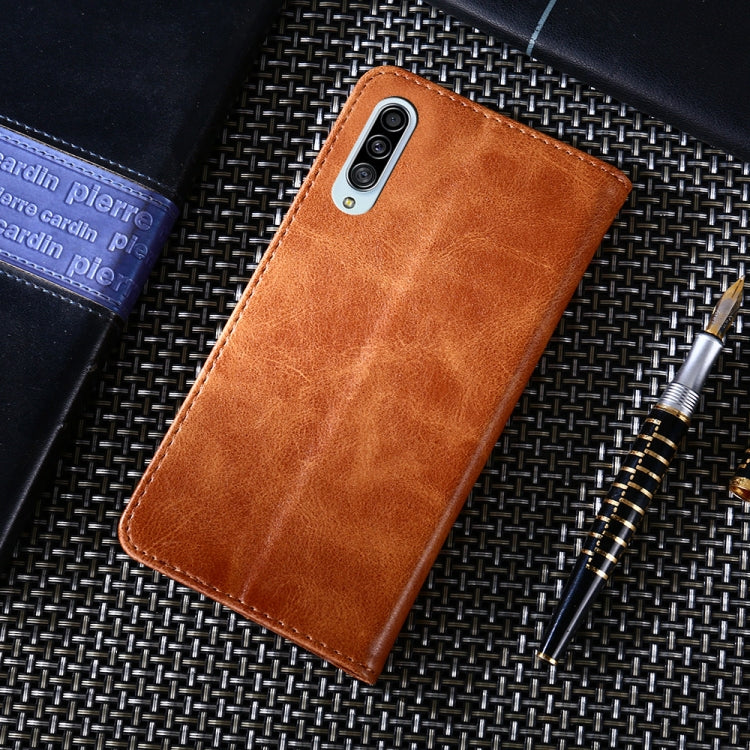 For Samsung Galaxy A90 5G Non-Magnetic Retro Texture Horizontal Flip Leather Case with Holder & Card Slots & Wallet