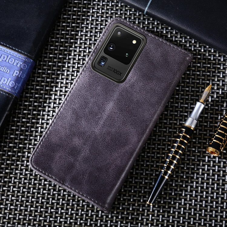 For Samsung Galaxy S20 Ultra Non-Magnetic Retro Texture Horizontal Flip Leather Case with Holder & Card Slots & Wallet