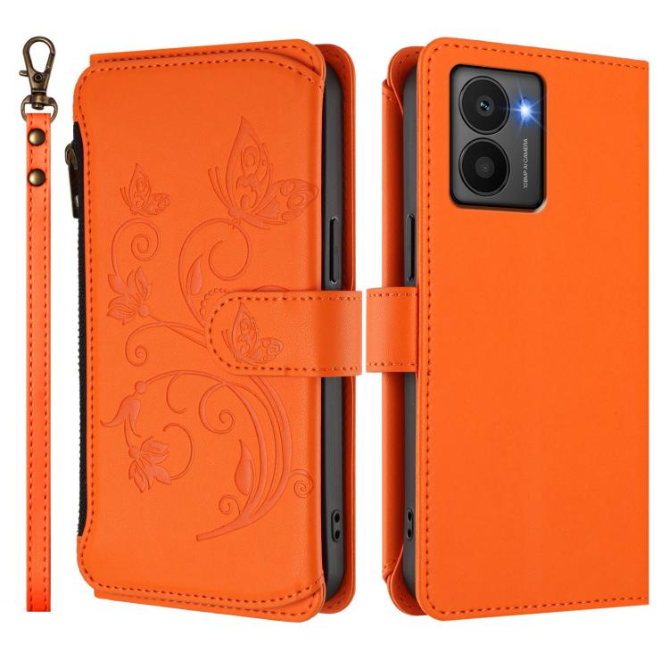 For HMD Fuison Butterfly Love Flower Multi-card Zipper Wallet Leather Phone Case