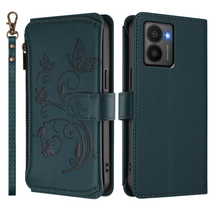 For HMD Fuison Butterfly Love Flower Multi-card Zipper Wallet Leather Phone Case