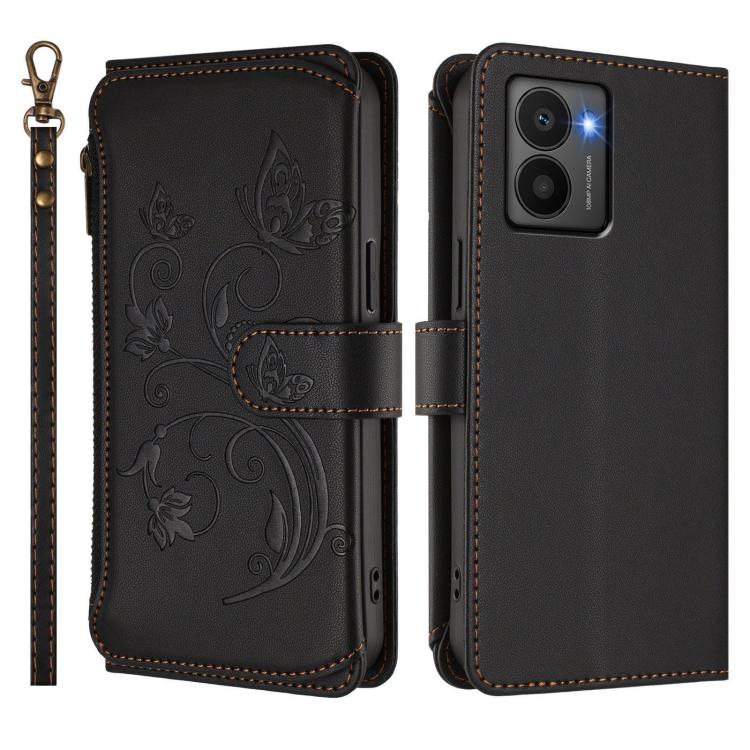 For HMD Fuison Butterfly Love Flower Multi-card Zipper Wallet Leather Phone Case