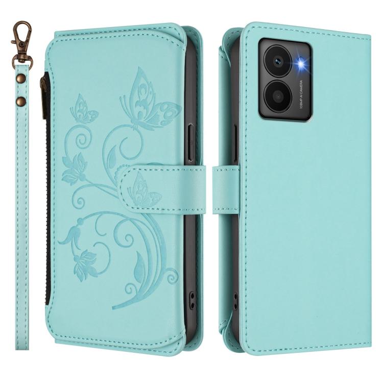 For HMD Fuison Butterfly Love Flower Multi-card Zipper Wallet Leather Phone Case