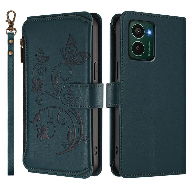 For HMD Pulse Pro / Pulse+ Butterfly Love Flower Multi-card Zipper Wallet Leather Phone Case