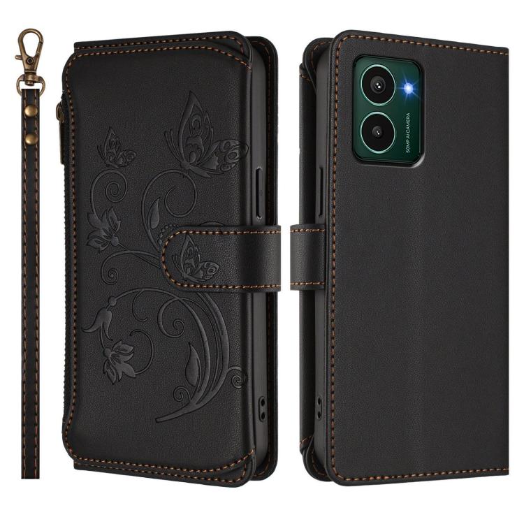 For HMD Pulse Pro / Pulse+ Butterfly Love Flower Multi-card Zipper Wallet Leather Phone Case