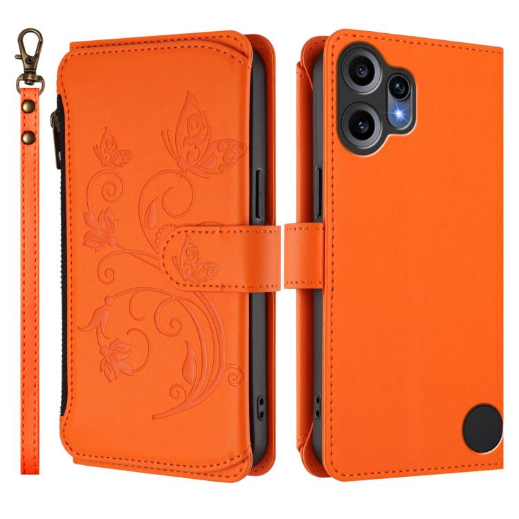 For Nothing CMF Phone 2 Pro Butterfly Love Flower Multi-card Zipper Wallet Leather Phone Case