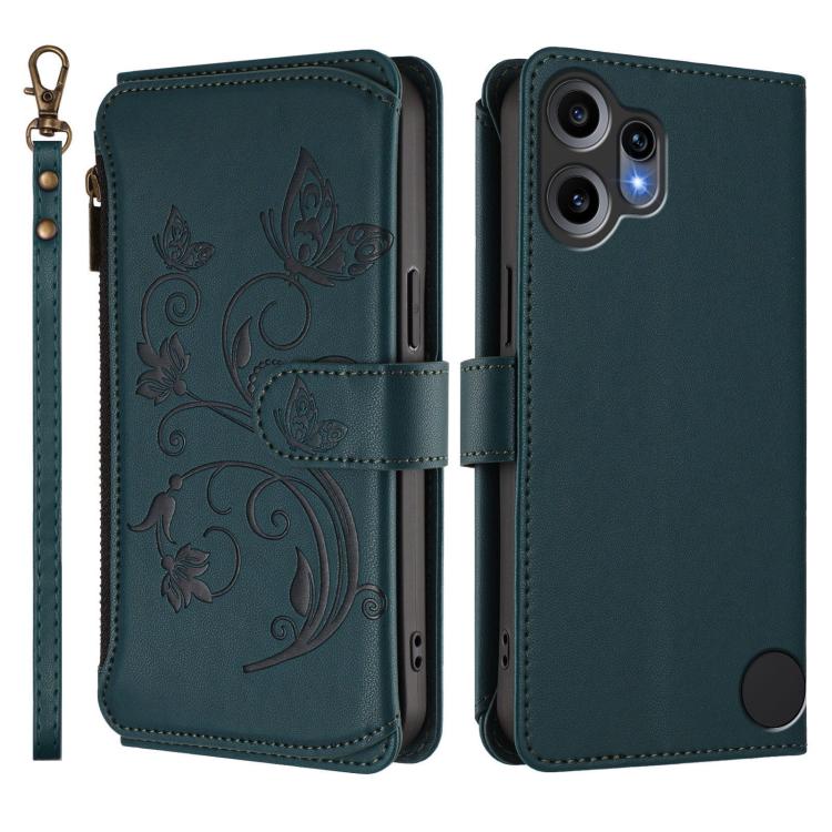 For Nothing CMF Phone 2 Pro Butterfly Love Flower Multi-card Zipper Wallet Leather Phone Case