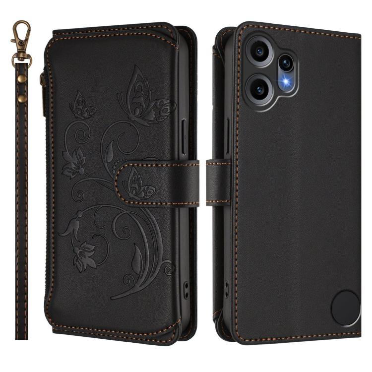 For Nothing CMF Phone 2 Pro Butterfly Love Flower Multi-card Zipper Wallet Leather Phone Case