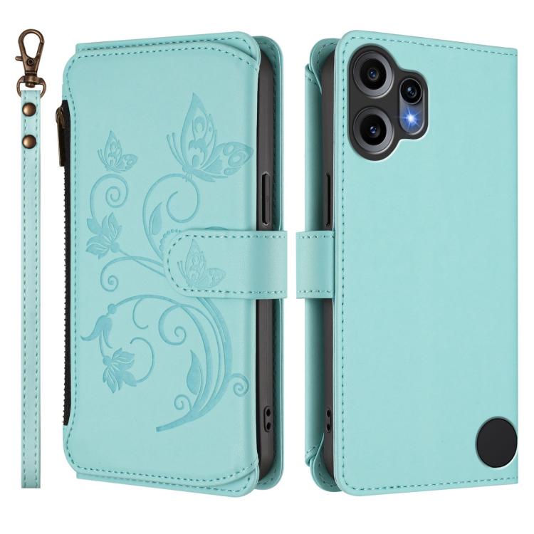 For Nothing CMF Phone 2 Pro Butterfly Love Flower Multi-card Zipper Wallet Leather Phone Case