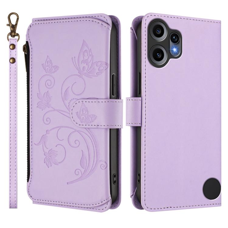 For Nothing CMF Phone 2 Pro Butterfly Love Flower Multi-card Zipper Wallet Leather Phone Case